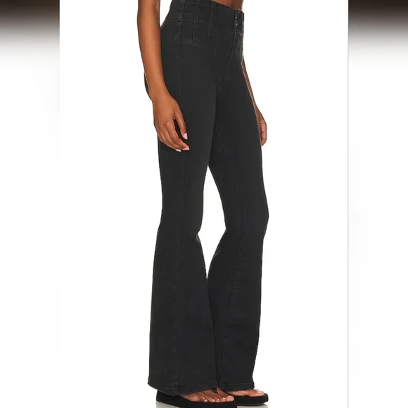 REVOLVE Free People x We The Free Jayde Flare in Night Sky Blaxk Denim Jeans