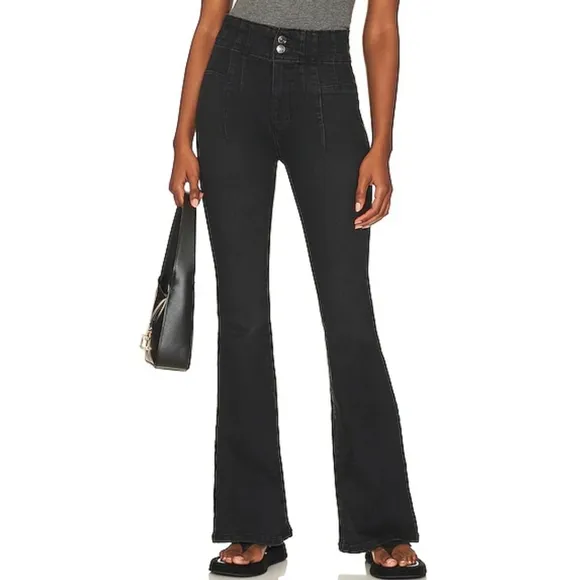 REVOLVE Free People x We The Free Jayde Flare in Night Sky Blaxk Denim Jeans