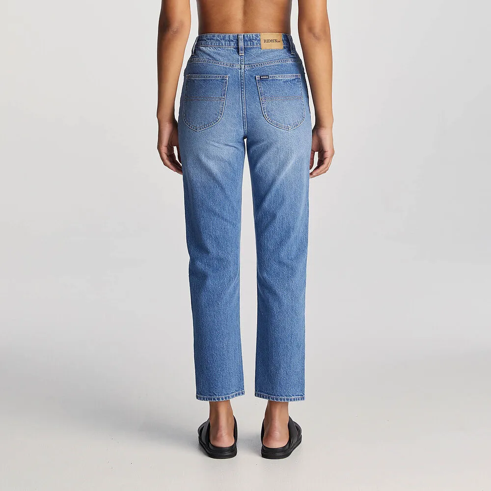 RIDERS HI SLIM STRAIGHT CROP BLUE CHATEAU