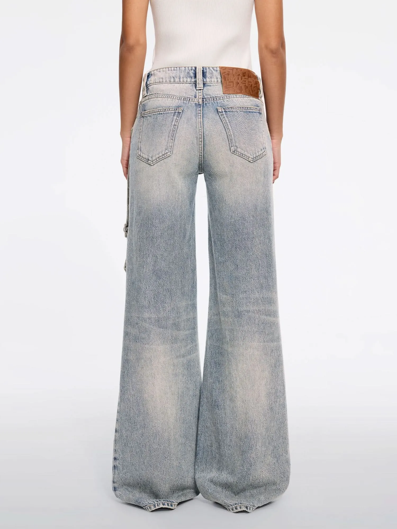 Ripped Straight-Leg Jeans