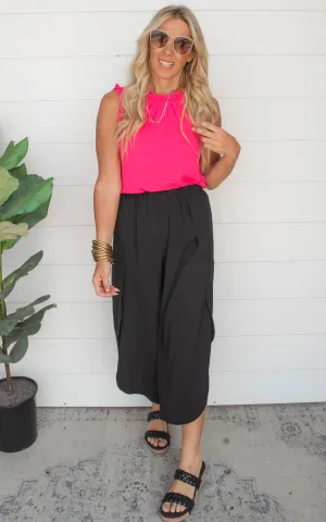 Rose Neck Ruffle Sleeveless Top | FINAL SALE