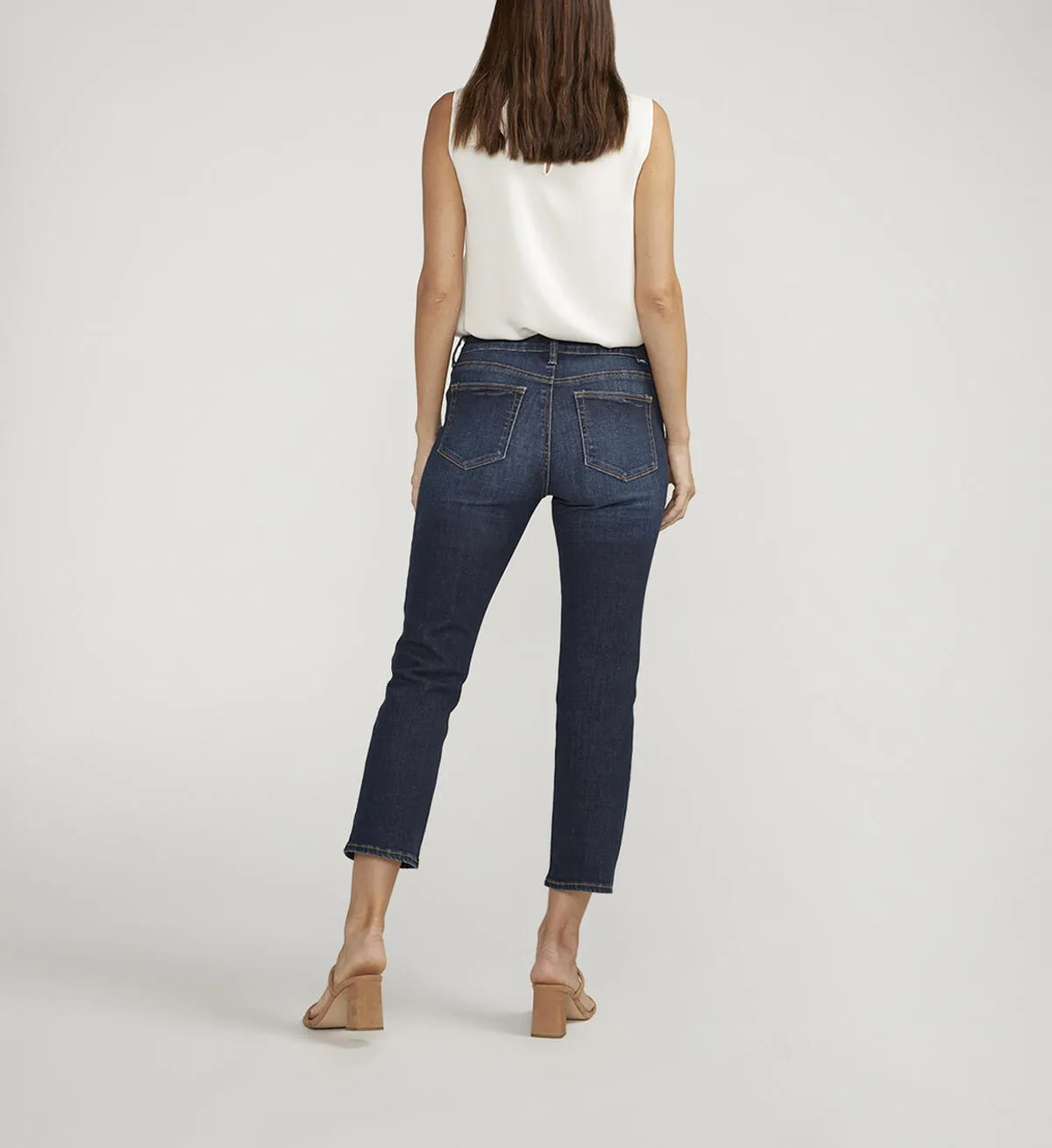 Ruby Mid Rise Straight Crop Jeans