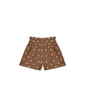 RYLEE   CRU Paperbag Short || Floral Embroidery