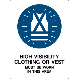 Safety Sign - High visibility clothing or vest must be worn in this area