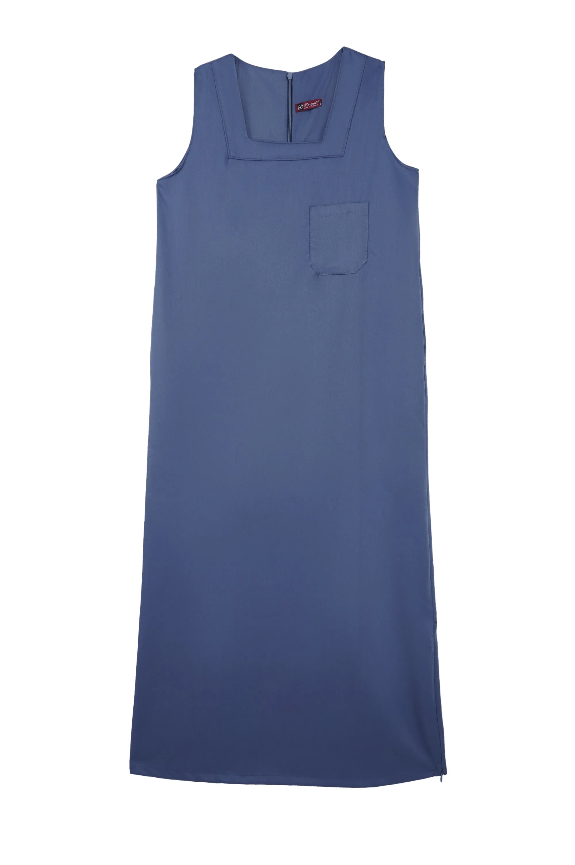 School Uniform Square Neck Blue Dress