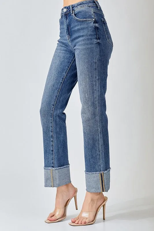 Sent You Love Letters Straight Leg Risen Jeans