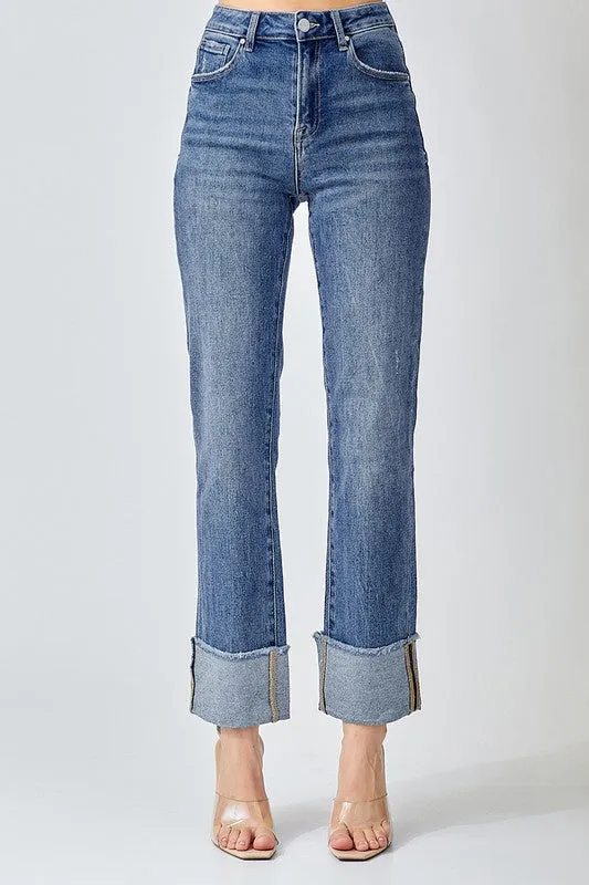 Sent You Love Letters Straight Leg Risen Jeans