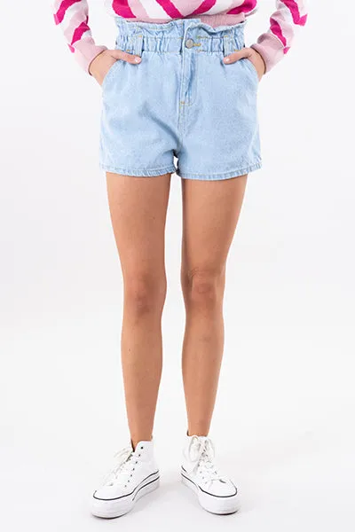Short Denim Paper Bag Liso
