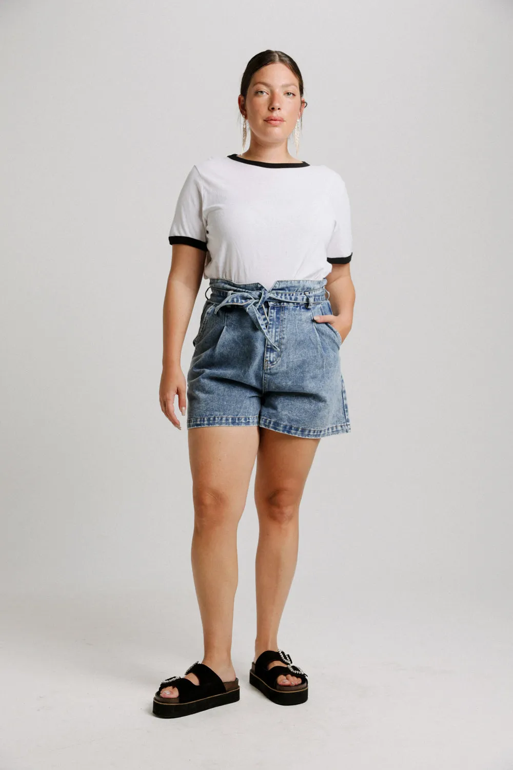 Short Leopard Denim Bottoms