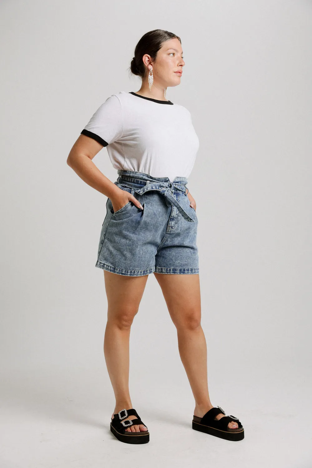 Short Leopard Denim Bottoms