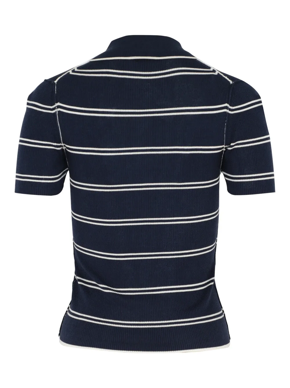 Simkhai Matty Short Sleeve Polo in Midnight Stripe