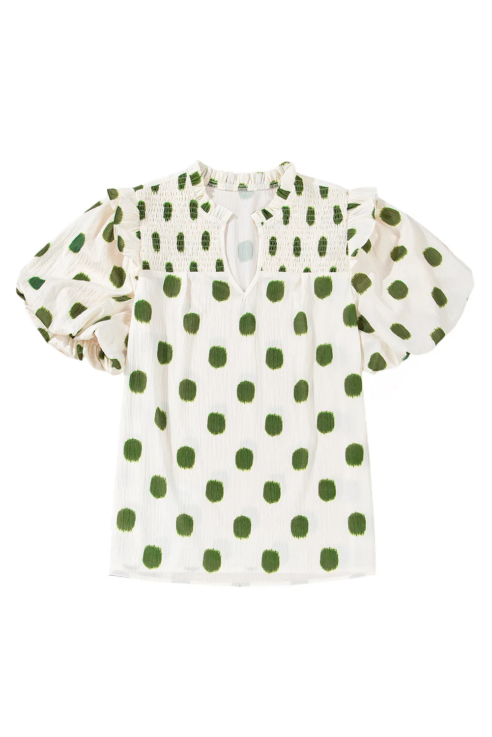 Sloane, Polka Dot Balloon Sleeve Blouse