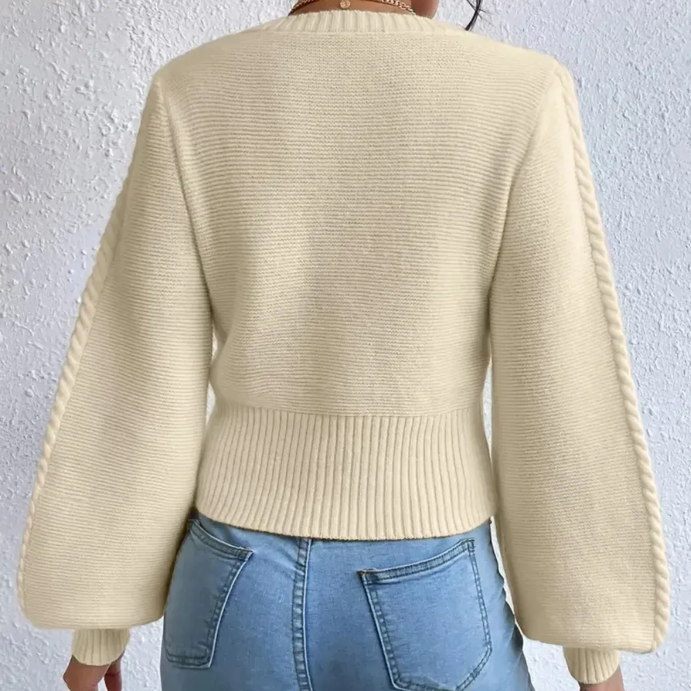 Sol® | Elegant square neck sweater for women