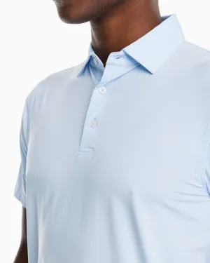 SOUTHERN TIDE SAWGRASS MINI-STRIPED BRRR°®-EEZE PERFORMANCE POLO SHIRT - SKY BLUE