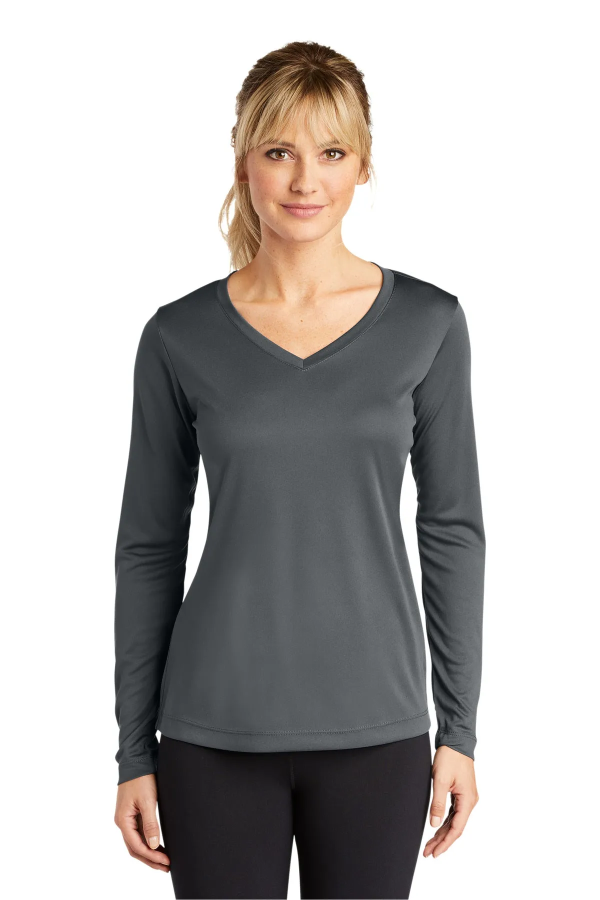 Sport-Tek¨ Ladies Long Sleeve PosiCharge¨ Competitor™ V-Neck Tee. LST353LS