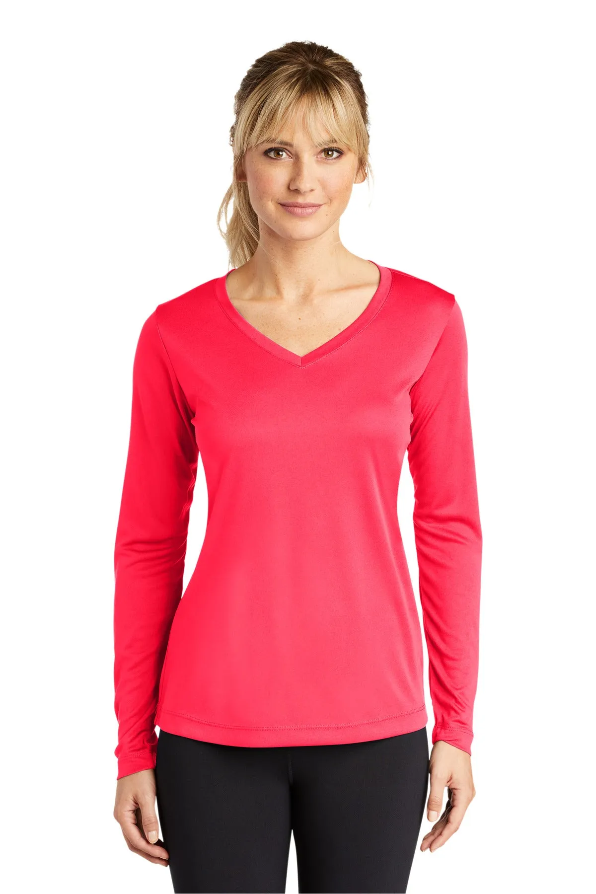 Sport-Tek¨ Ladies Long Sleeve PosiCharge¨ Competitor™ V-Neck Tee. LST353LS