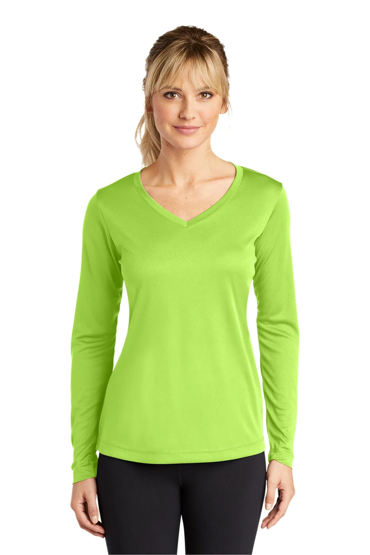 Sport-Tek¨ Ladies Long Sleeve PosiCharge¨ Competitor™ V-Neck Tee. LST353LS