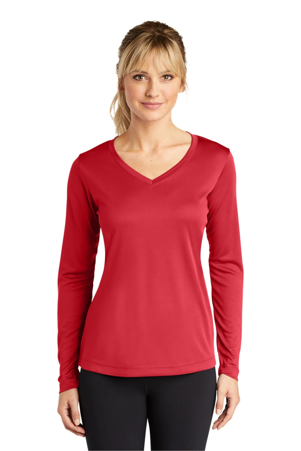 Sport-Tek¨ Ladies Long Sleeve PosiCharge¨ Competitor™ V-Neck Tee. LST353LS