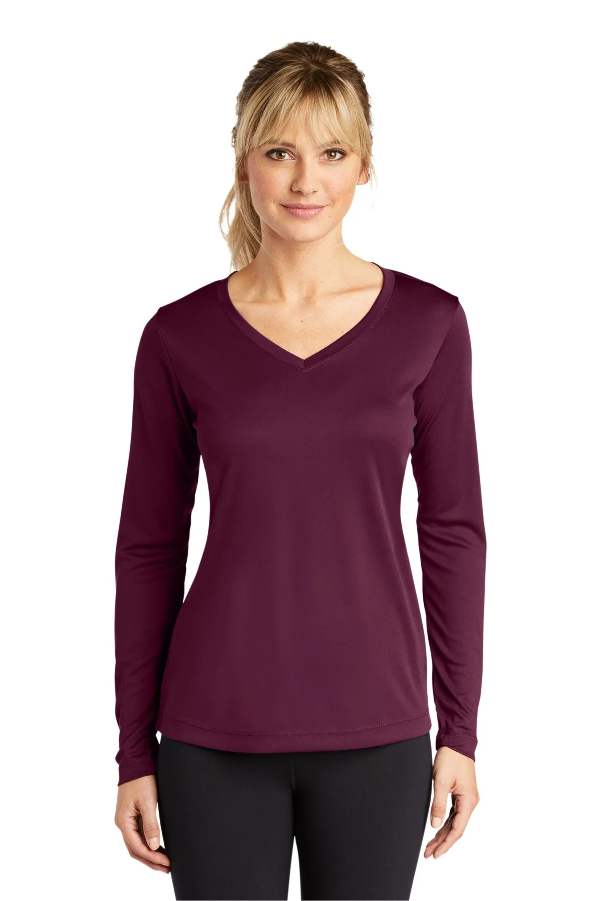 Sport-Tek¨ Ladies Long Sleeve PosiCharge¨ Competitor™ V-Neck Tee. LST353LS