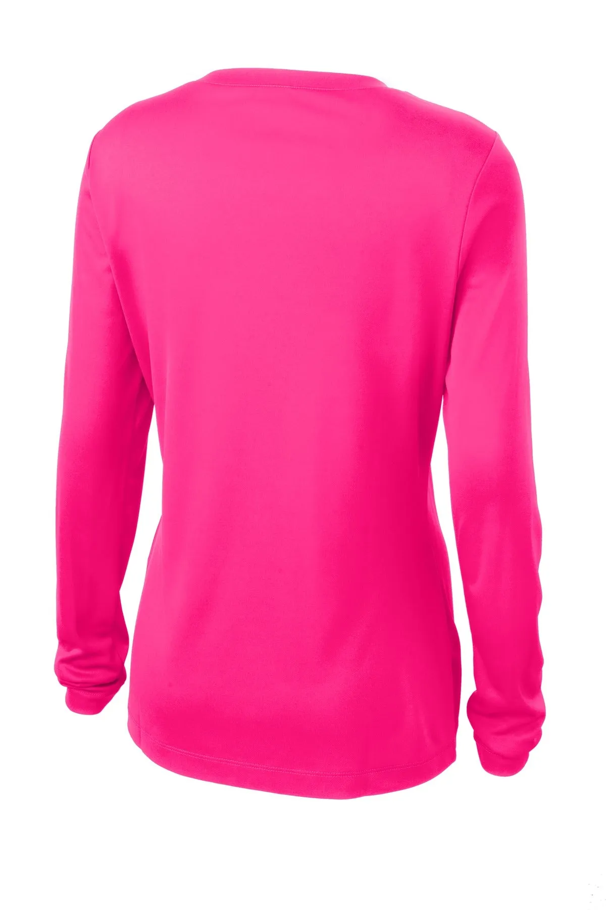 Sport-Tek Women's Long Sleeve PosiCharge Competitor V-Neck Tee. LST353LS Neon Pink