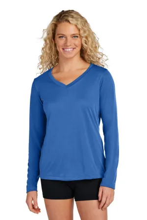 Sport-Tek Women's Long Sleeve PosiCharge Competitor V-Neck Tee. LST353LS True Royal