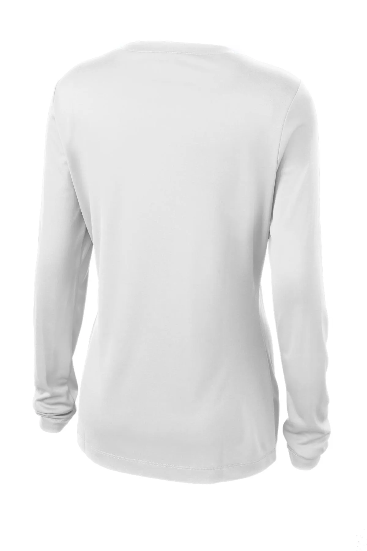 Sport-Tek Women's Long Sleeve PosiCharge Competitor V-Neck Tee. LST353LS White