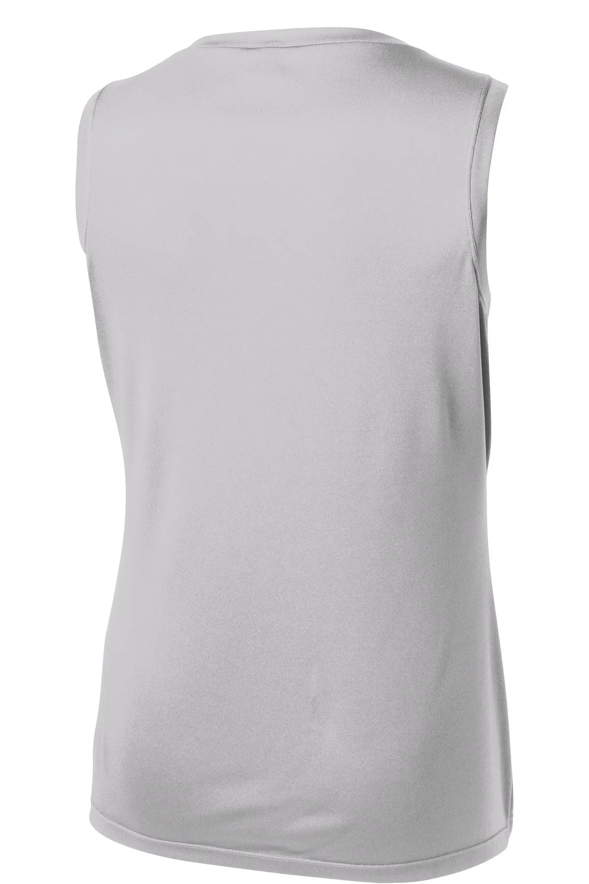 Sport-Tek Women's Sleeveless PosiCharge Competitor V-Neck Tee. LST352 Silver