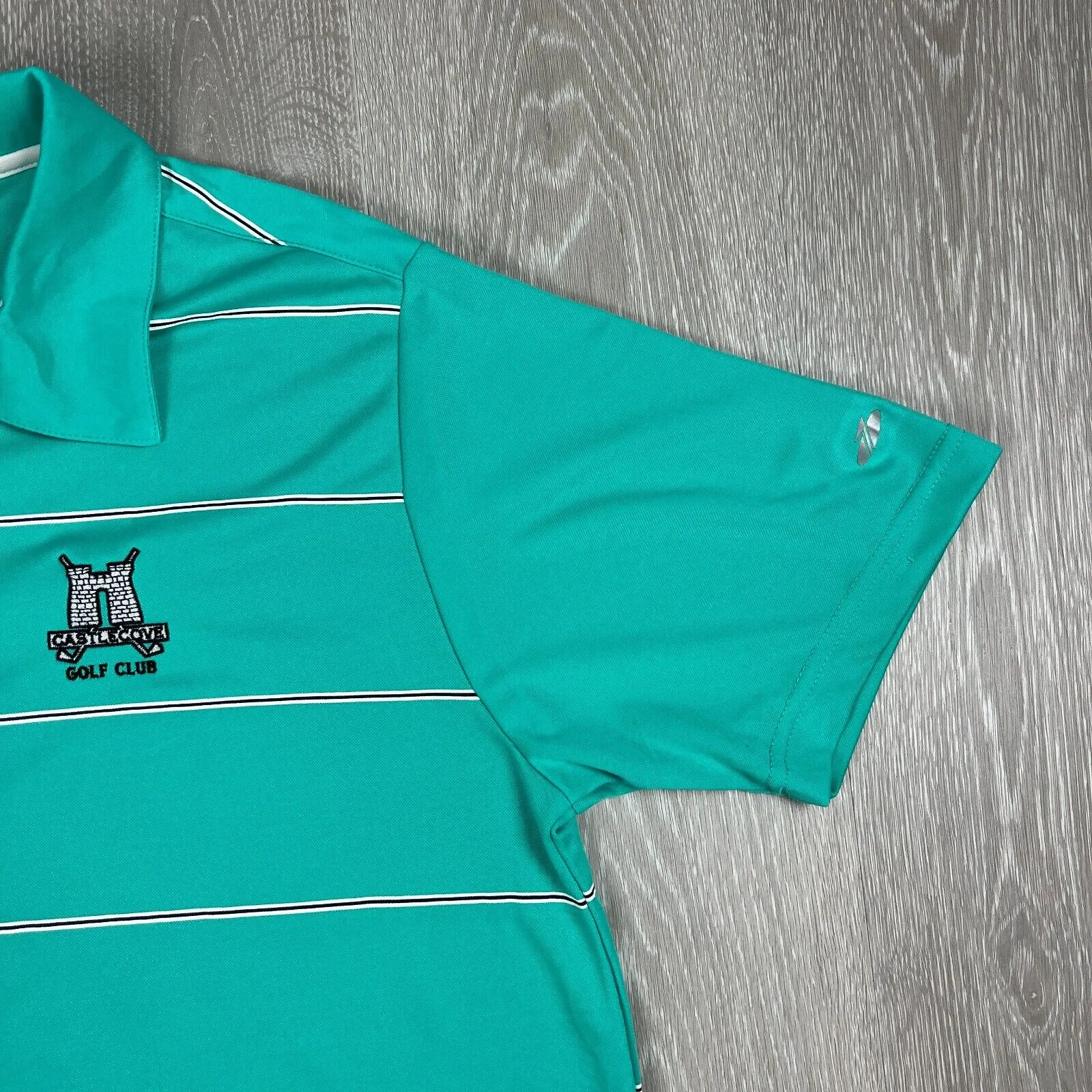 Sporte Leisure Mens Teal Castle Gove Golf Course Shirt Size Medium