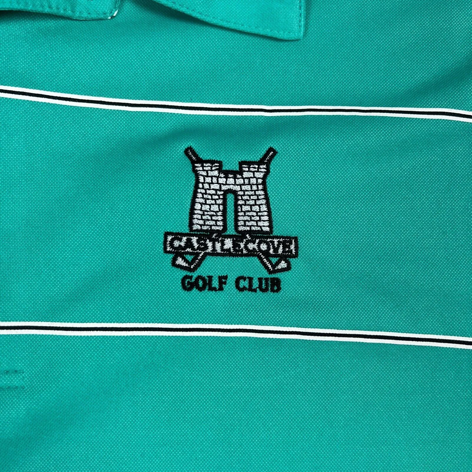 Sporte Leisure Mens Teal Castle Gove Golf Course Shirt Size Medium
