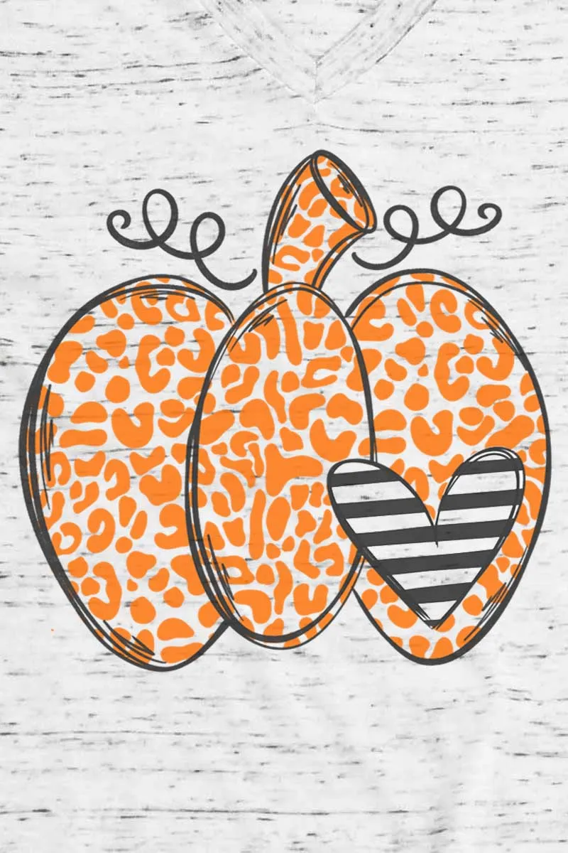 Spotted Pumpkin Heart Unisex V-Neck Tee