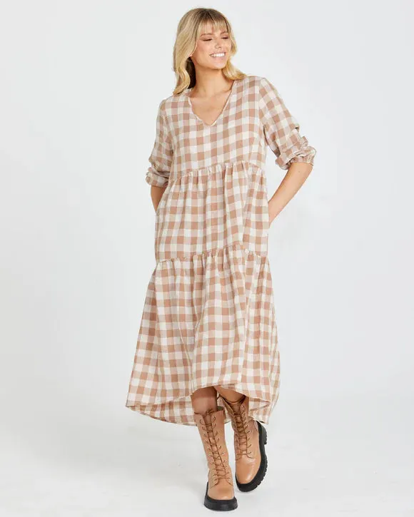 stevie tiered midi dress (16915dwss)