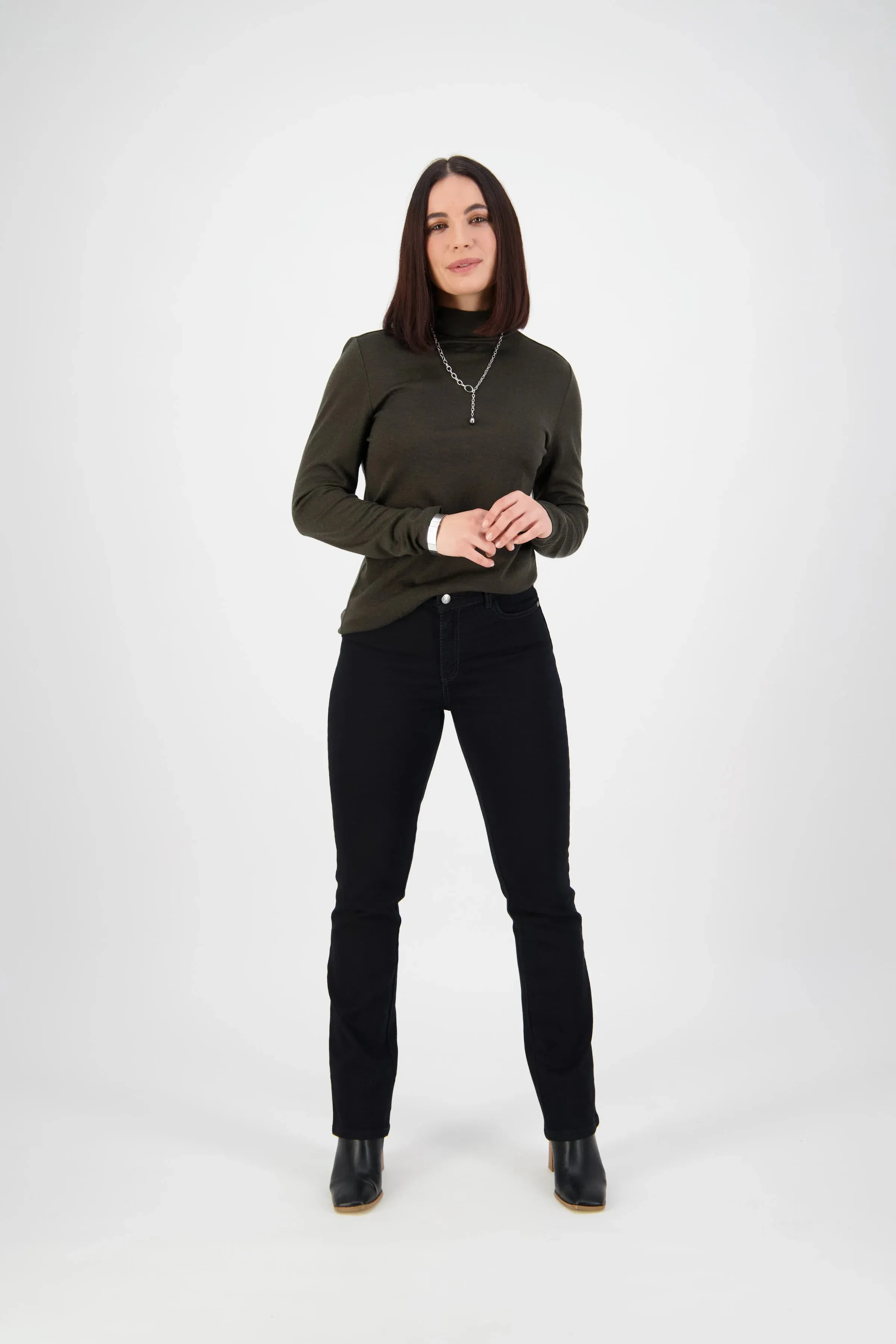Straight Leg Full Length Jean - 5937 - Black Denim
