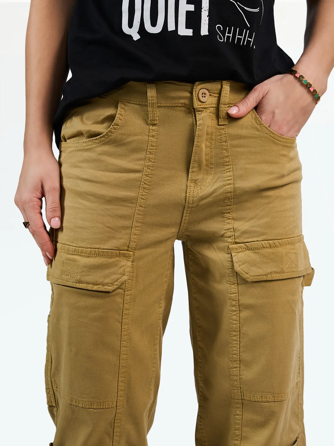 Straight Leg Khakhi Cargo
