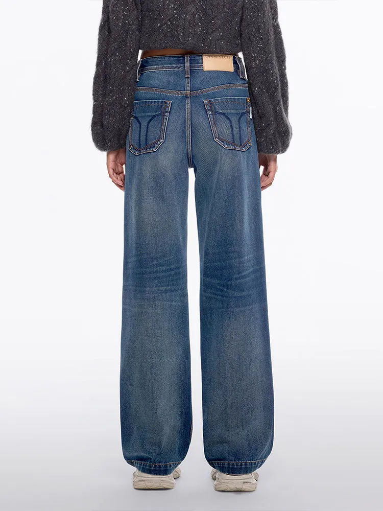 Straight-Leg Mid-Rise Jeans