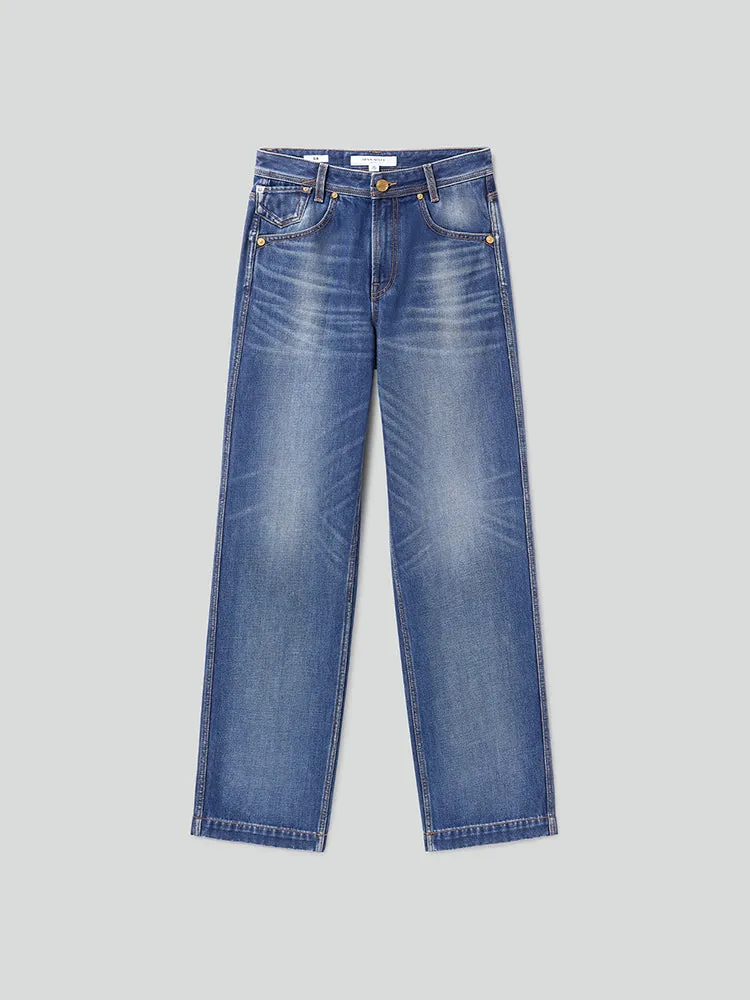 Straight-Leg Mid-Rise Jeans