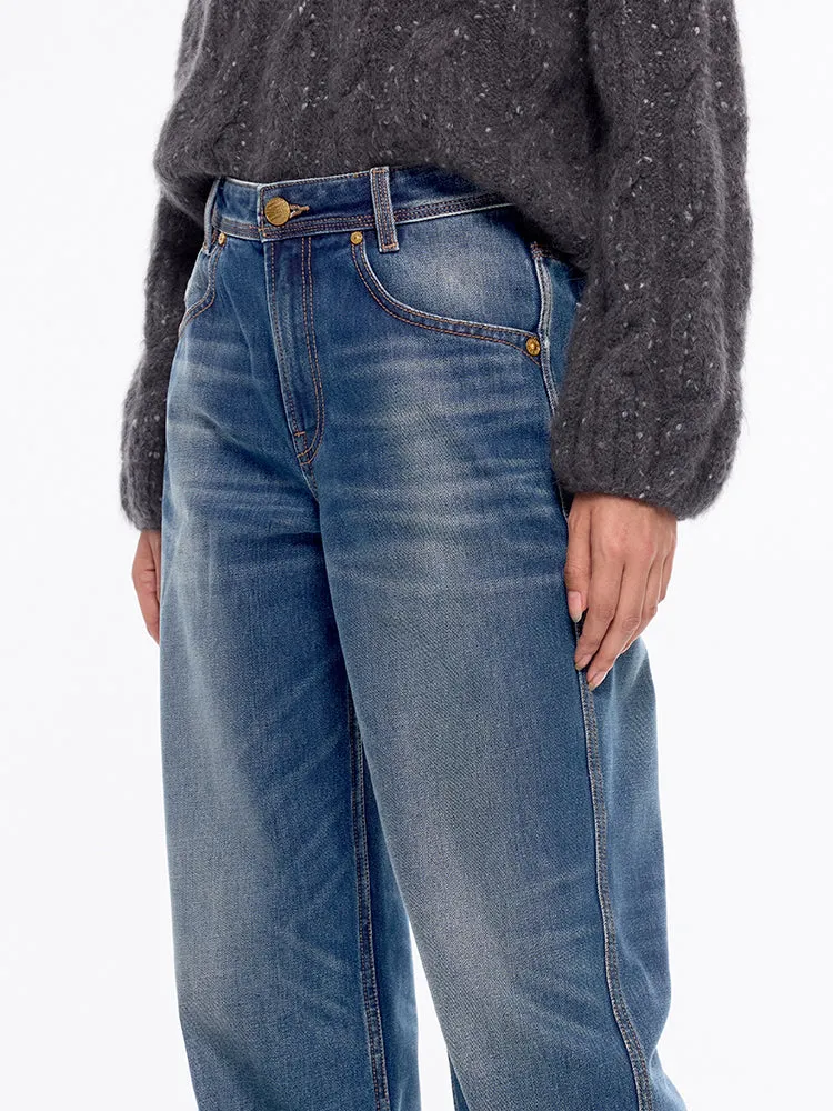 Straight-Leg Mid-Rise Jeans