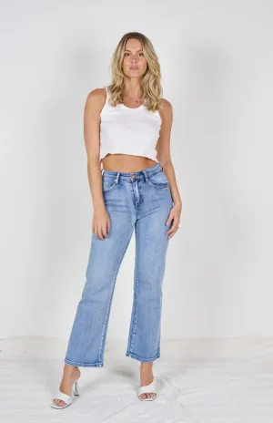 Straight Leg Stretch Denim Jeans by Wakee Denim