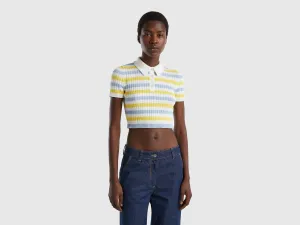 STRIPED CROPPED POLO