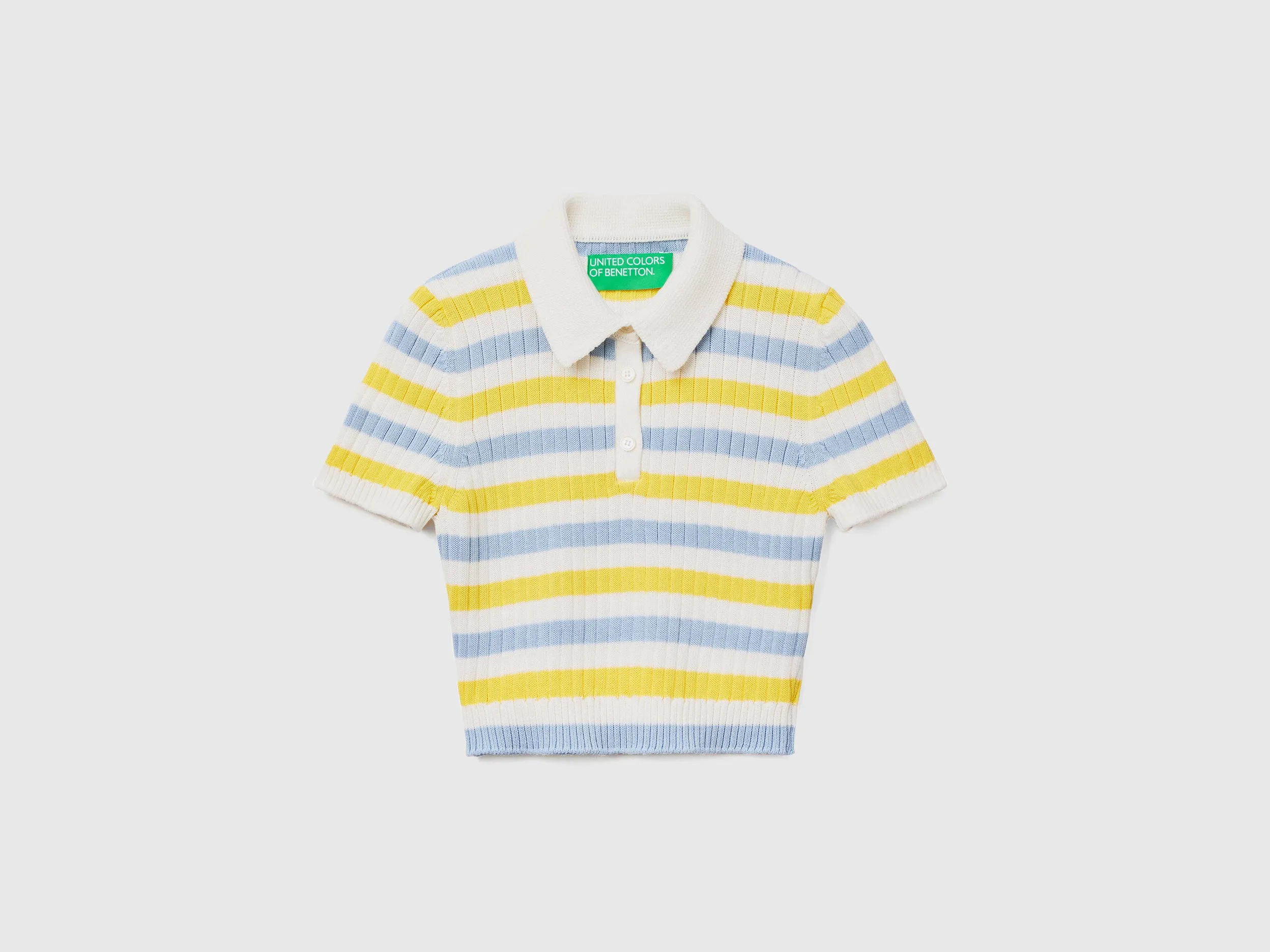 STRIPED CROPPED POLO