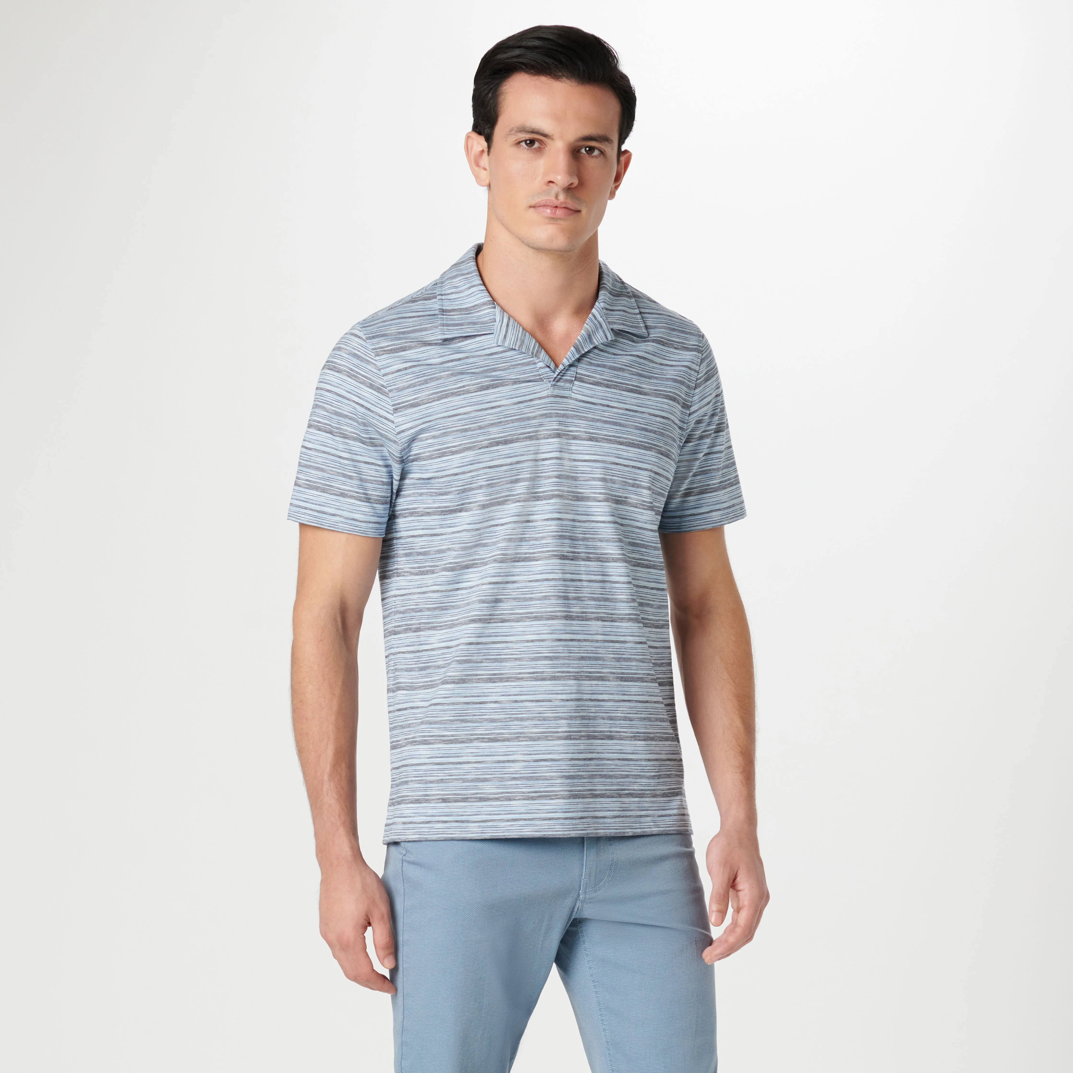 Striped Johnny Collar Polo