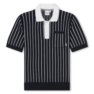 Striped knitted polo by Boss