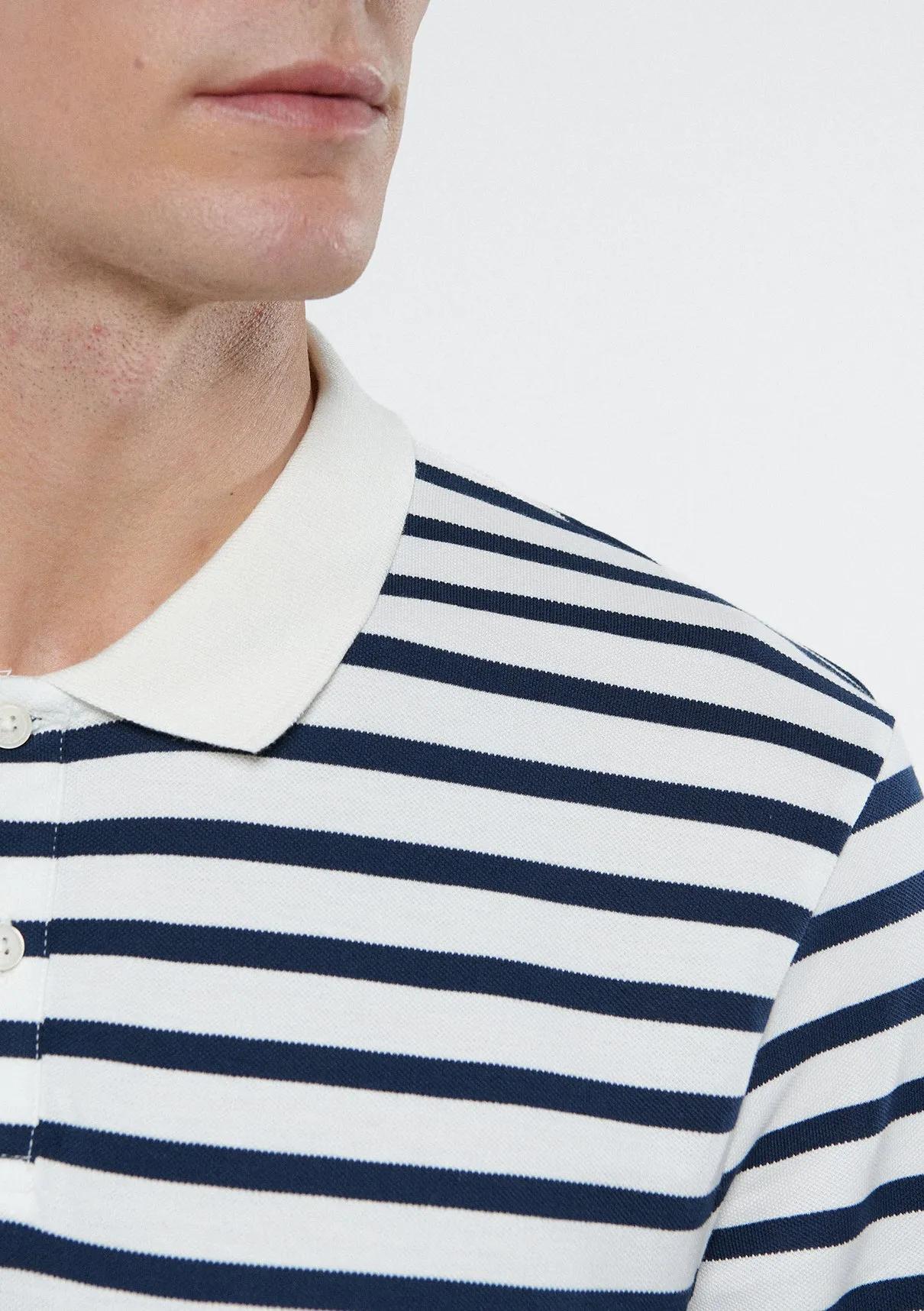 Striped Navy Polo