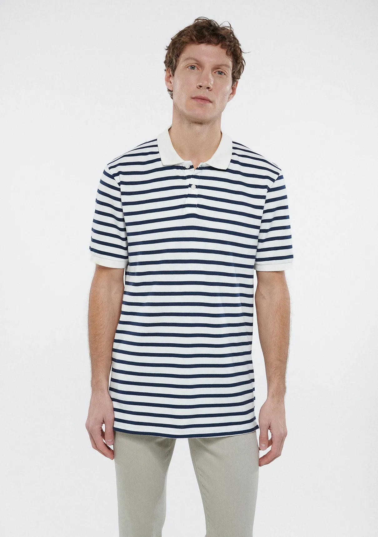 Striped Navy Polo