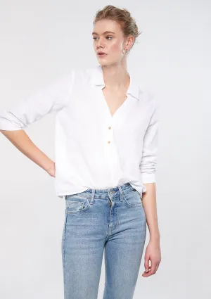 Striped White Blouse