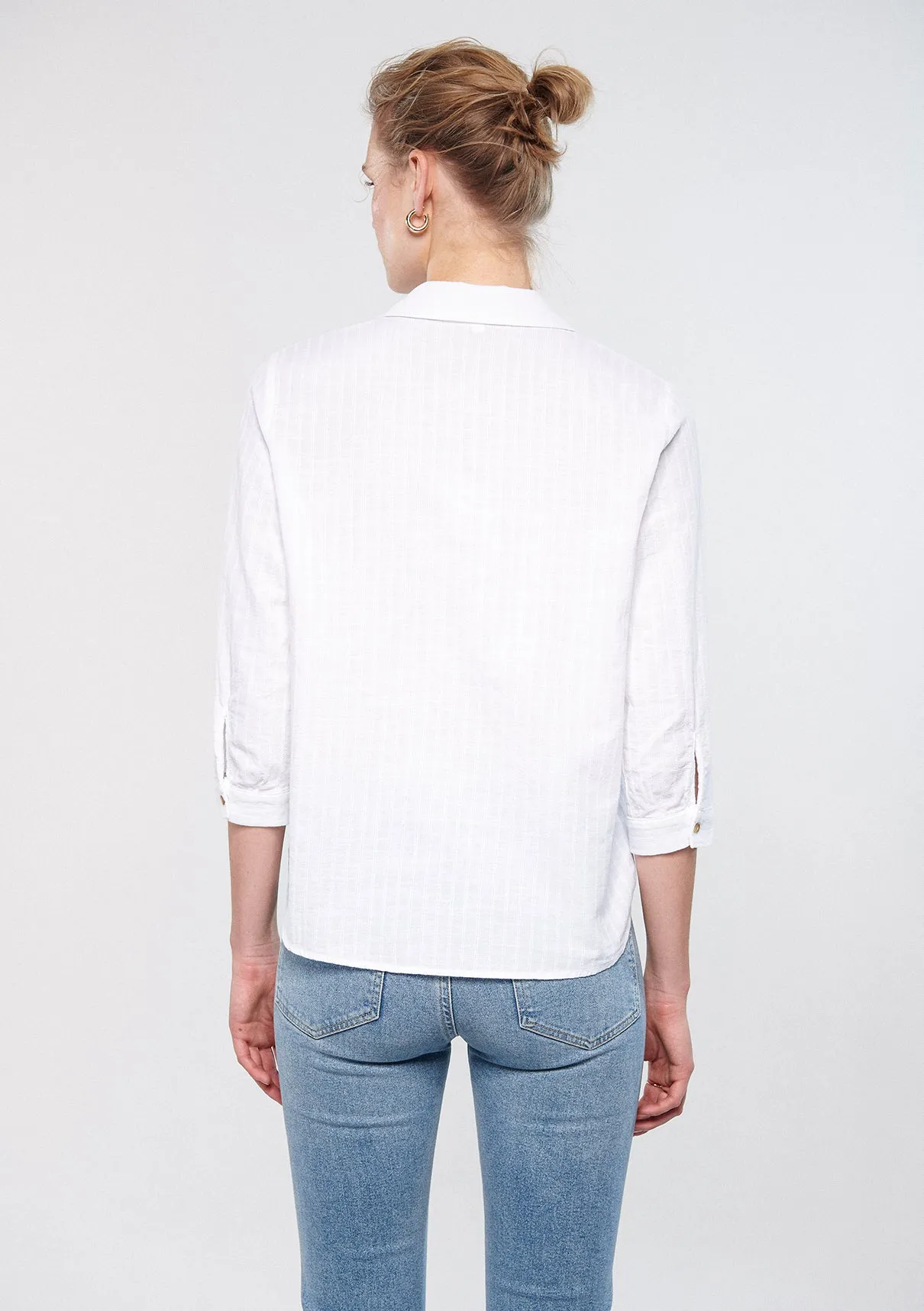 Striped White Blouse