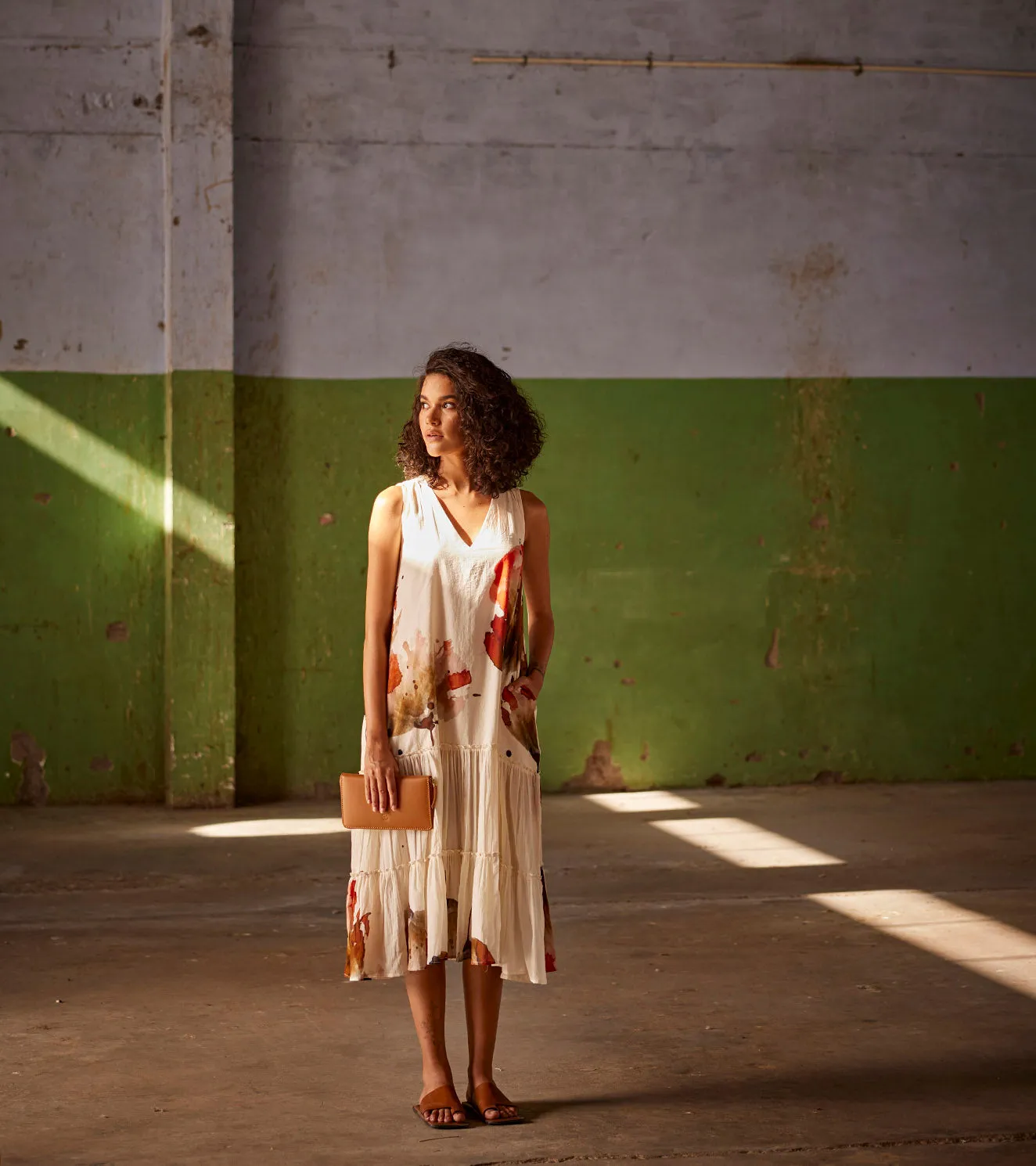 Summer Dress Cotton Off White-Fashion Edit Indian Summer-KW822-Khara Kapas