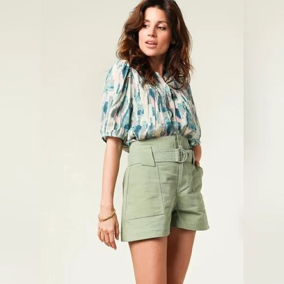 SUNCOO Paris Paperbag shorts Brett | green T1 Size Small 26”-28” 4/6
