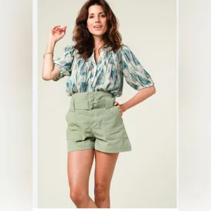 SUNCOO Paris Paperbag shorts Brett | green T1 Size Small 26”-28” 4/6