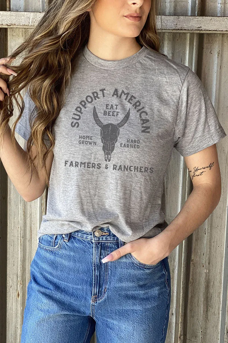 Support American Farmers & Ranchers Unisex Poly-Rich Blend Tee