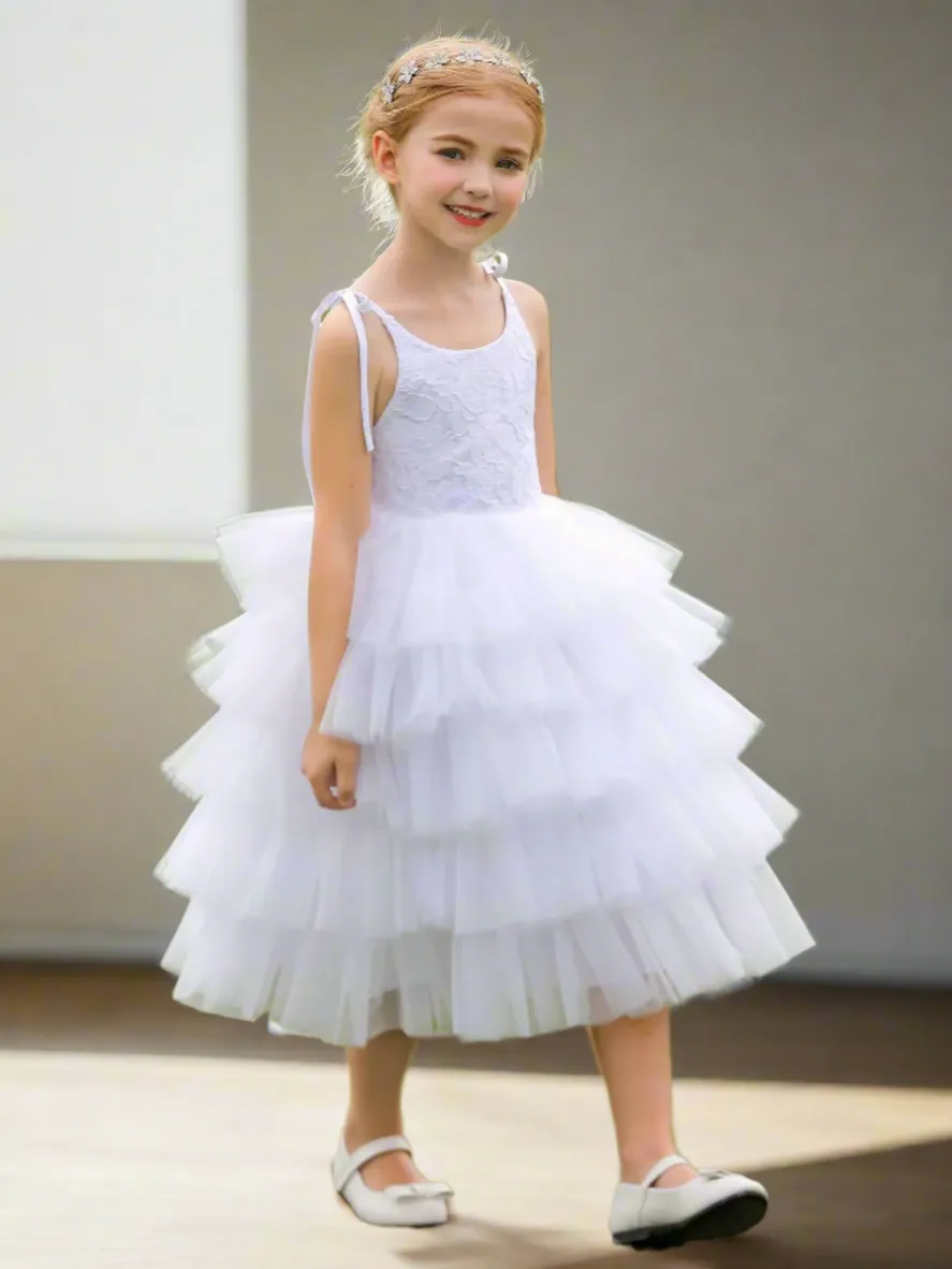Sweet Simplicity Tiered Tulle Communion Dress